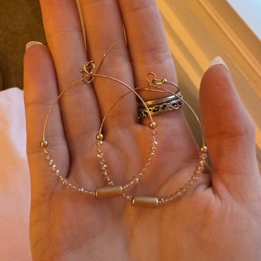 Elegant Champagne Hoop Earrings